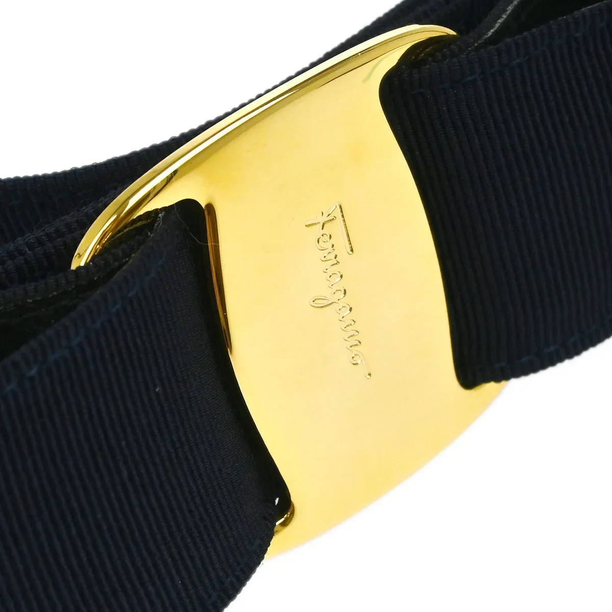 Salvatore Ferragamo Navy Canvas Belt #S Small Good - Image 3