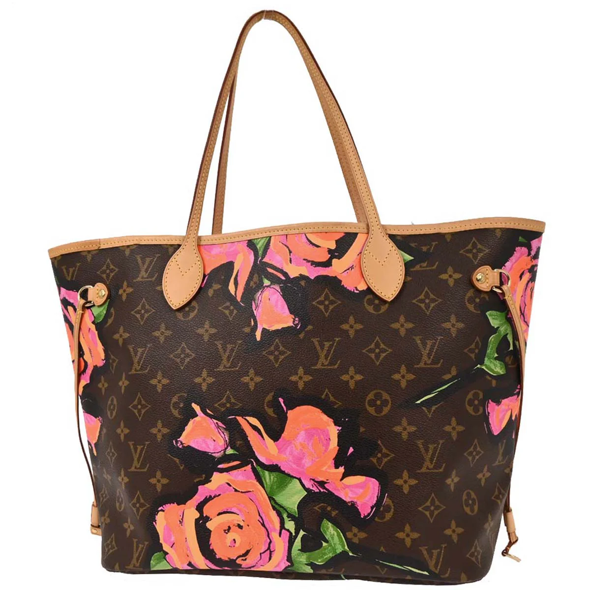 Louis Vuitton 2009 Monogram Rose Neverfull MM Shoulder Tote Bag M48613 - Image 2