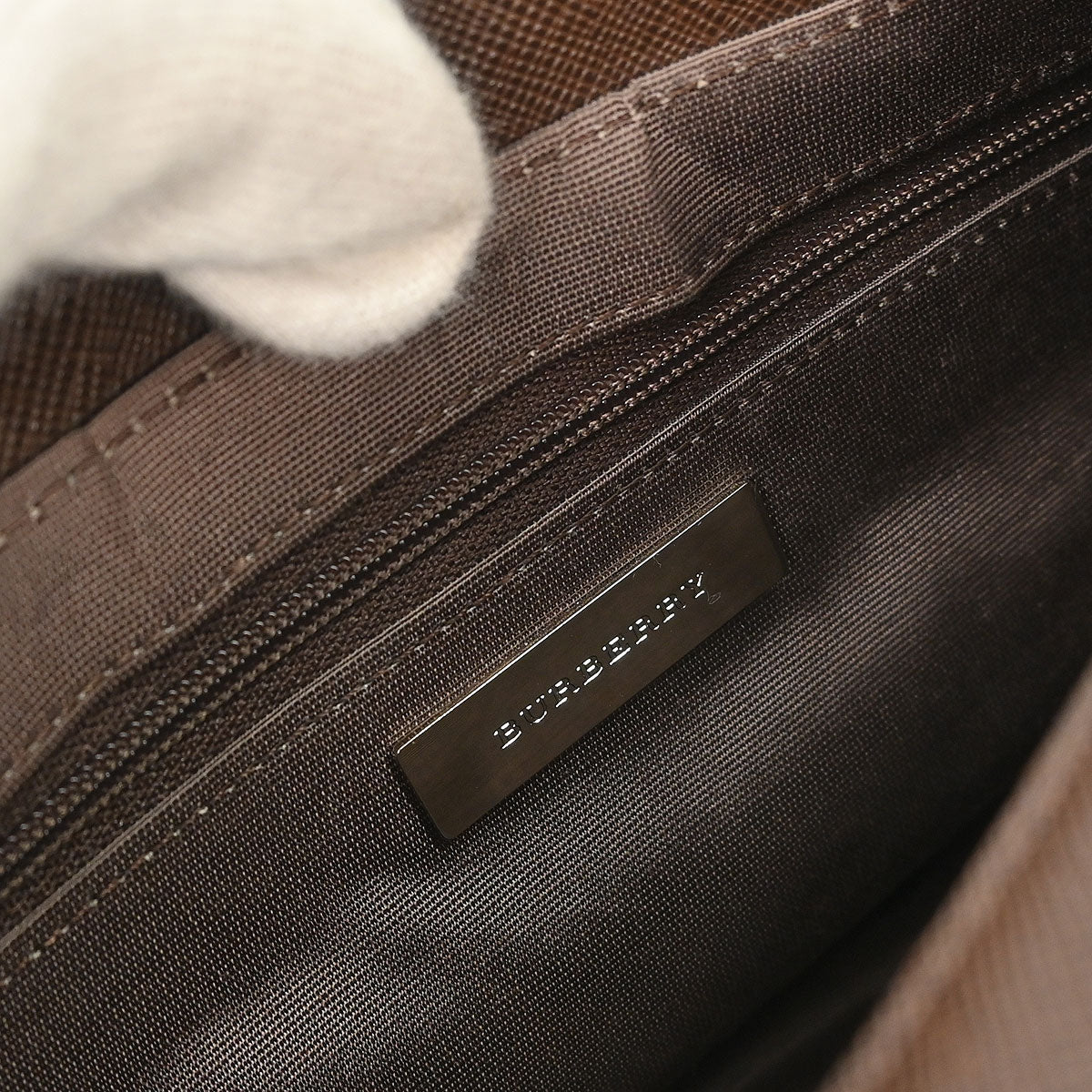 Burberry Beige Brown Burberry Check Handbag - Image 10