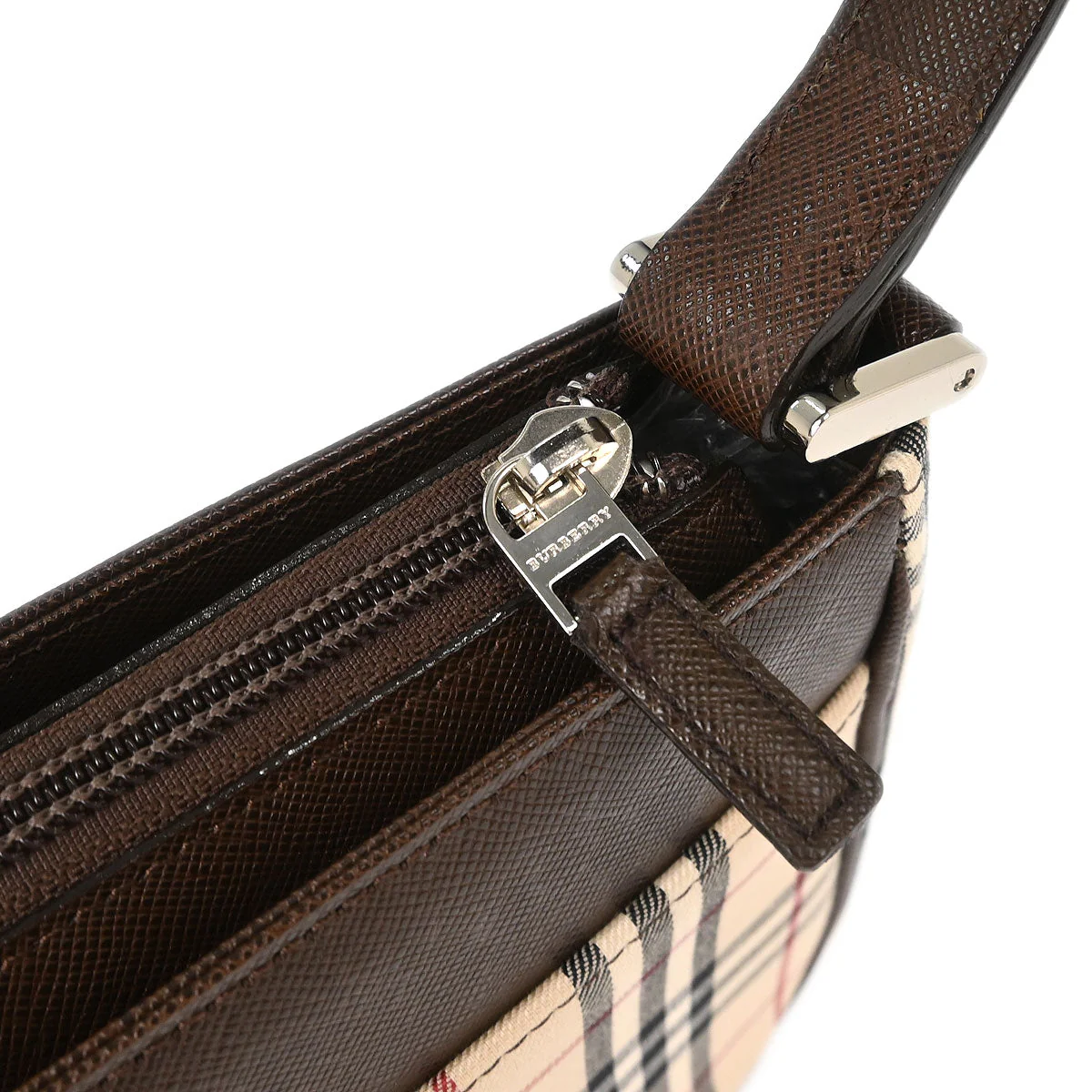 Burberry Beige Brown Burberry Check Handbag - Image 6