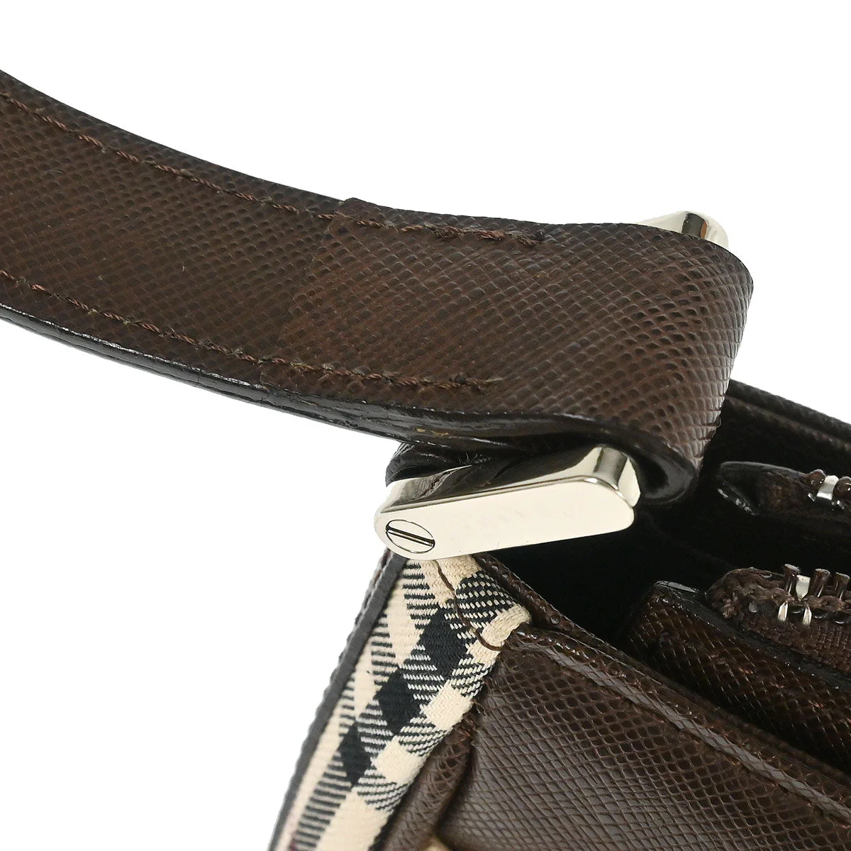 Burberry Beige Brown Burberry Check Handbag - Image 8