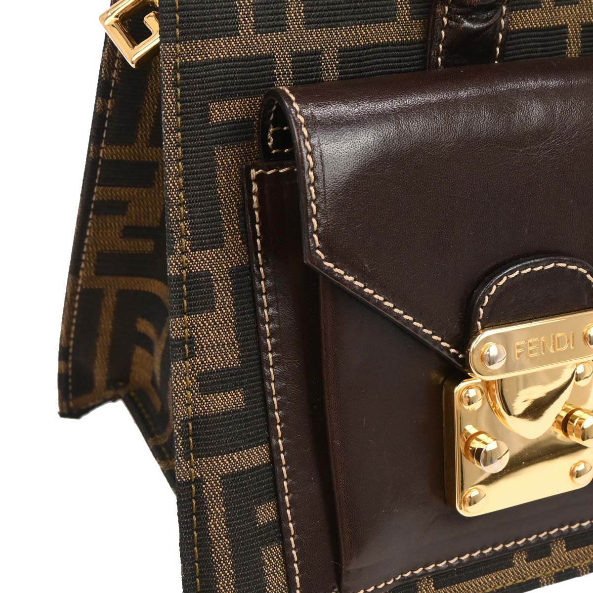 Fendi Brown Zucca 2way Shoulder Handbag - Image 5