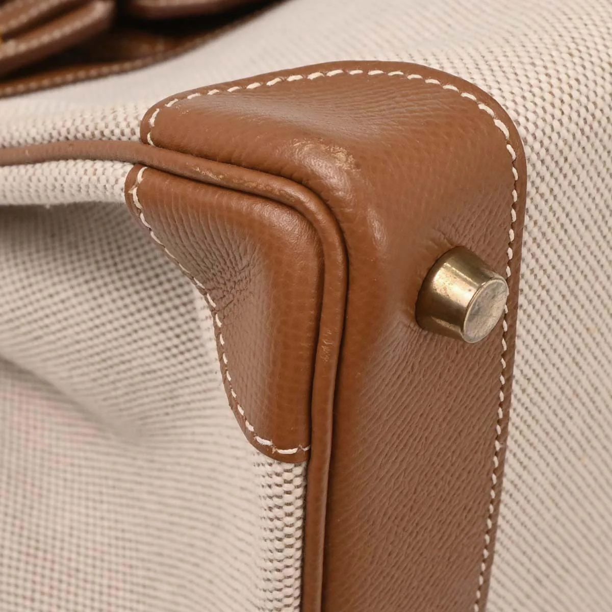 Hermes Beige Gold Toile H Courchevel Birkin 30 Handbag - Image 5