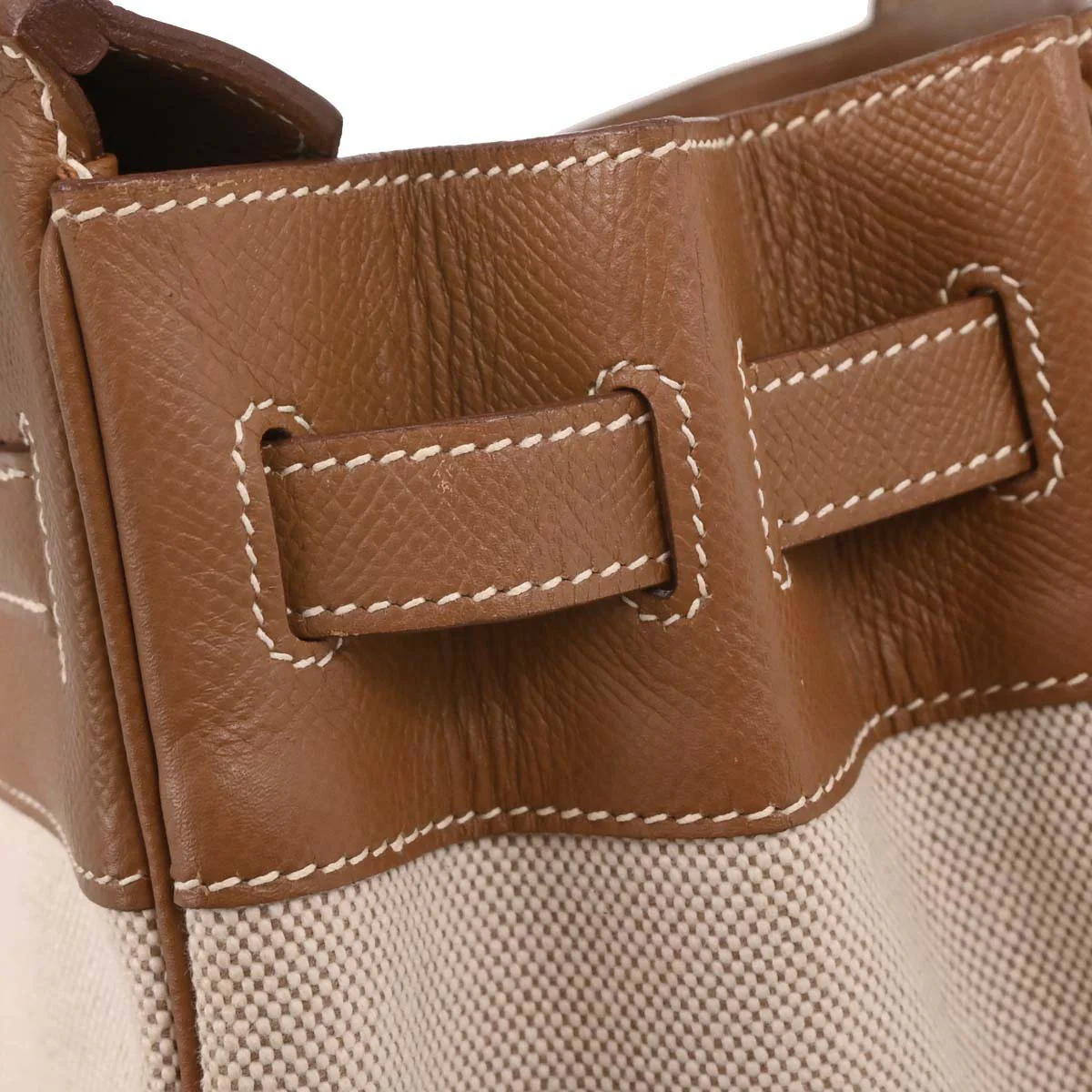 Hermes Beige Gold Toile H Courchevel Birkin 30 Handbag - Image 8