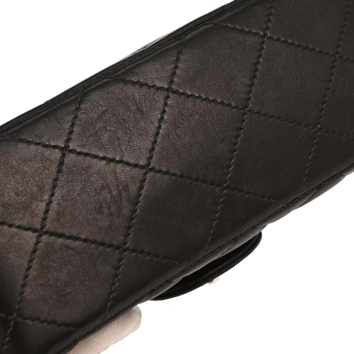 Chanel 2000-2001 Black Lambskin Mini Classic Square Flap Shoulder Bag - Image 3