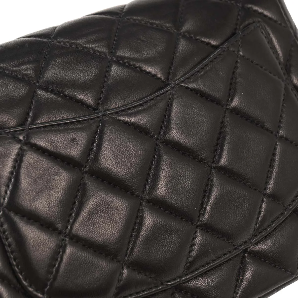 Chanel 2000-2001 Black Lambskin Mini Classic Square Flap Shoulder Bag - Image 4
