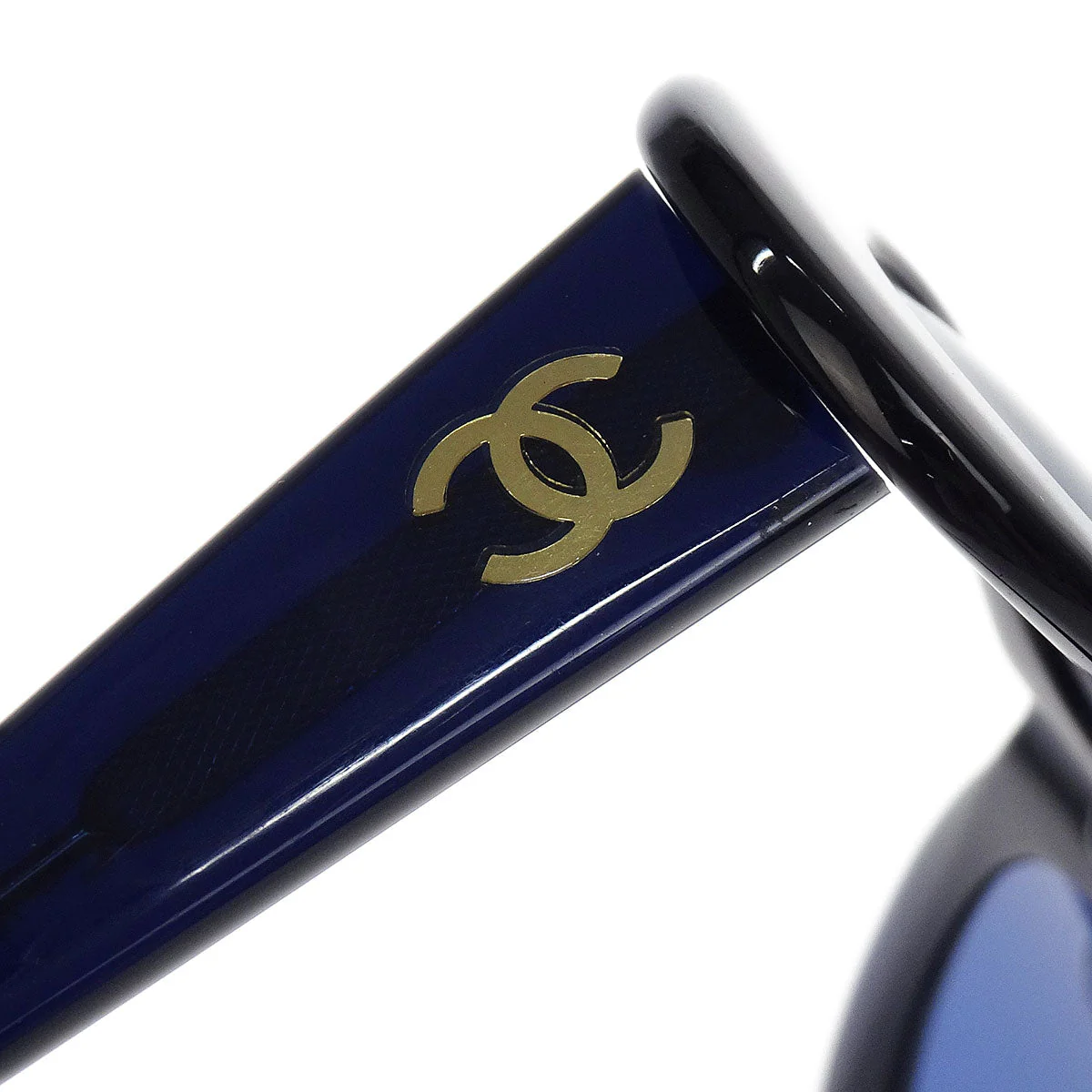 Chanel Sunglasses Eyewear Black Blue Small Good - Image 6