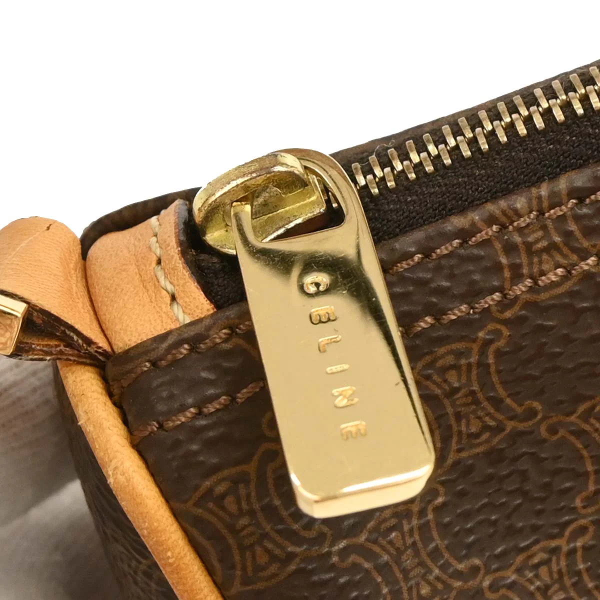 Celine Brown Macadam Handbag - Image 6