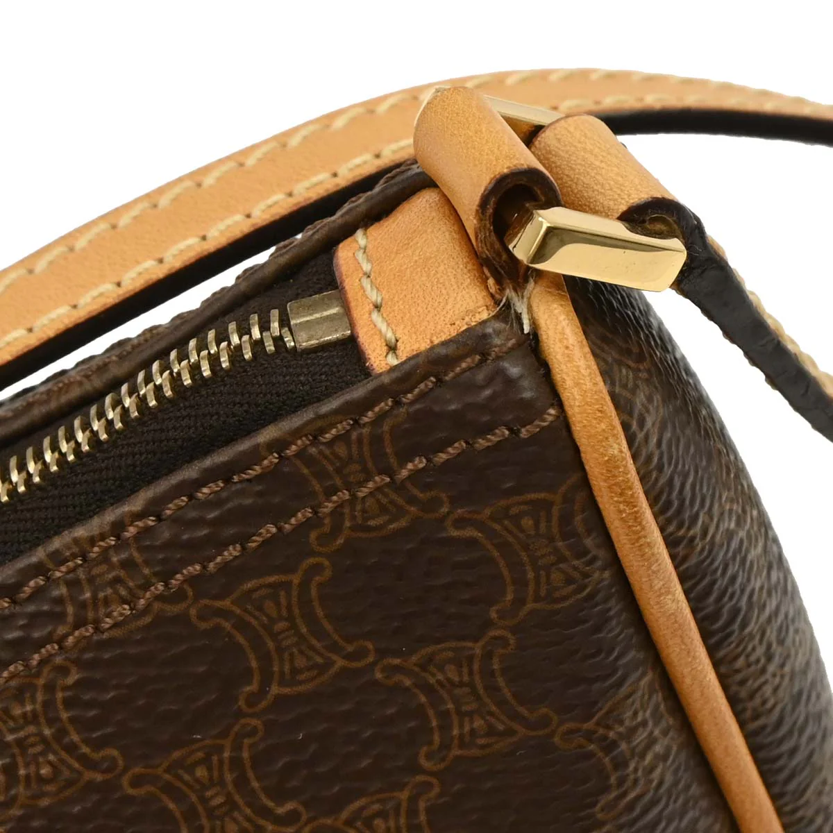 Celine Brown Macadam Handbag - Image 7