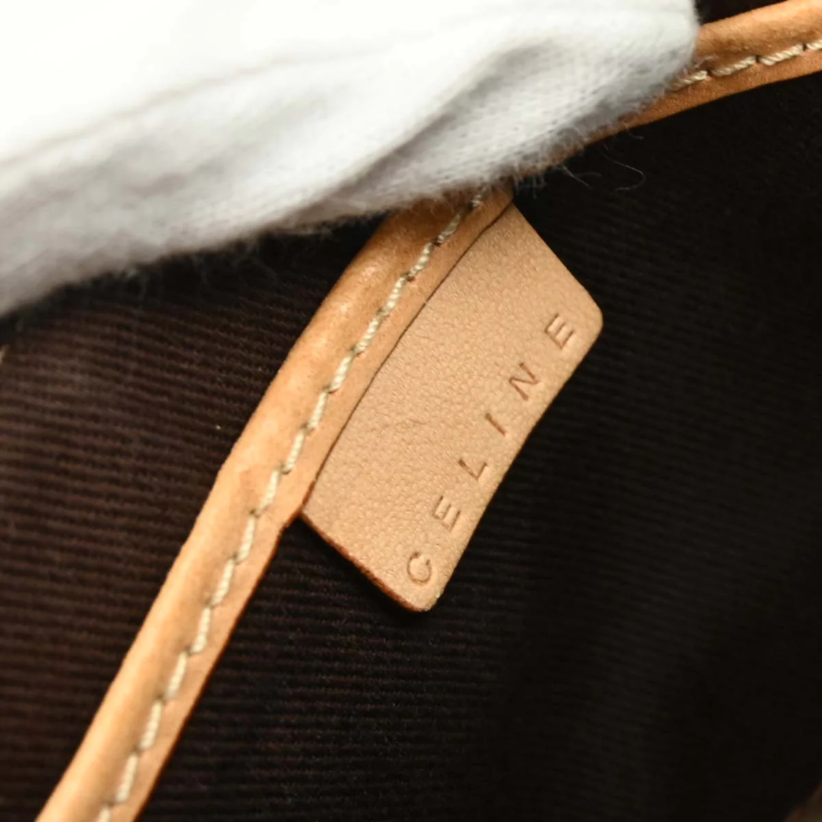 Celine Brown Macadam Handbag - Image 9