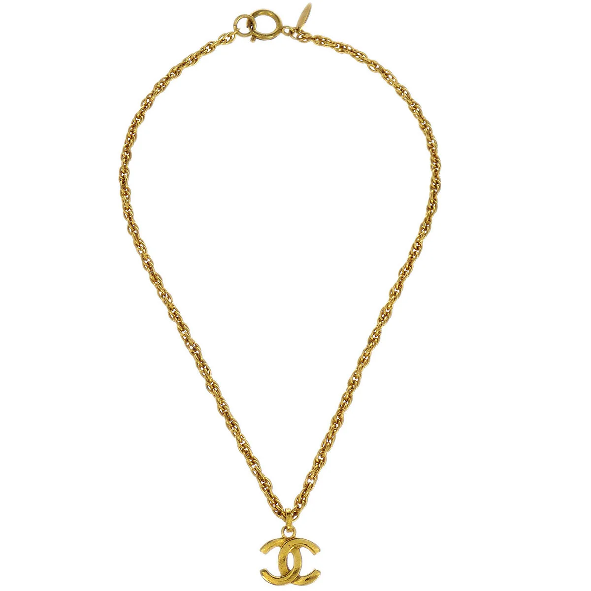 Chanel Gold CC Chain Pendant Necklace - Image 2