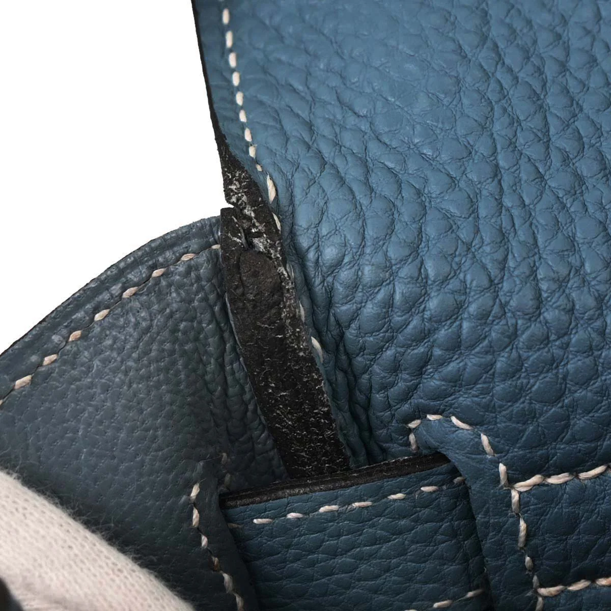 Hermes Blue Jean Togo Kelly 32 Retourne 2way Shoulder Handbag - Image 8