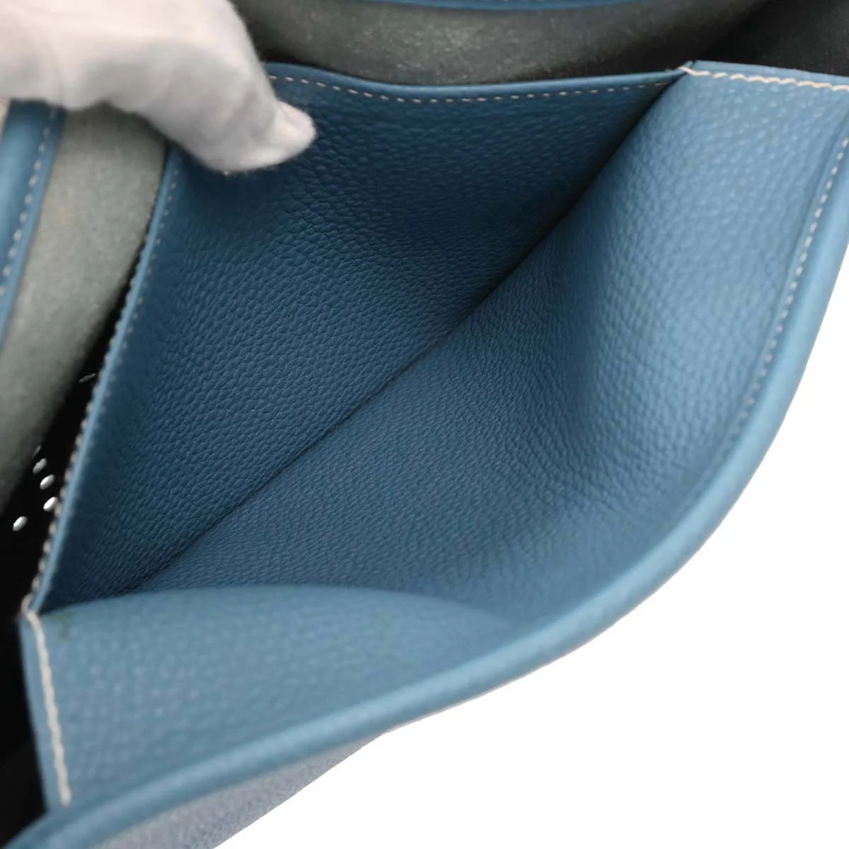 Hermes Blue Jean Togo Evelyne 1 PM Shoulder Bag - Image 8