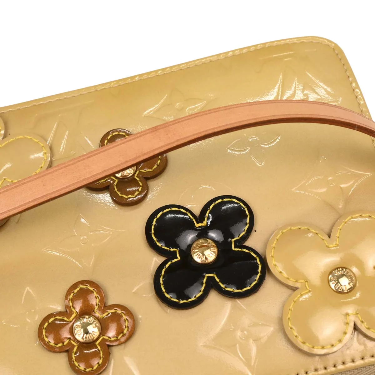 Louis Vuitton 2002 Beige Vernis Flower Lexington Handbag M92246 - Image 7