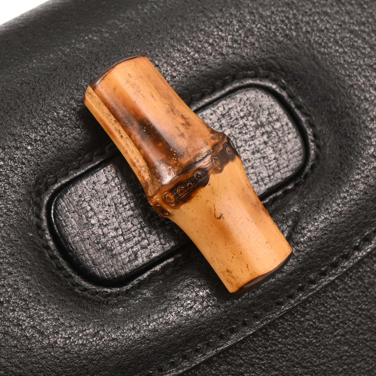 Gucci Black Pigskin Bamboo 2way Shoulder Handbag - Image 4