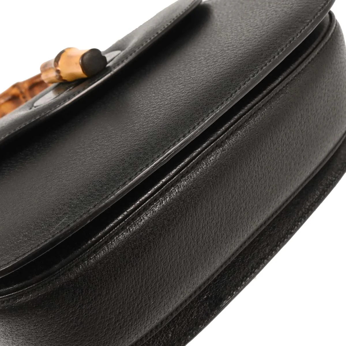 Gucci Black Pigskin Bamboo 2way Shoulder Handbag - Image 6