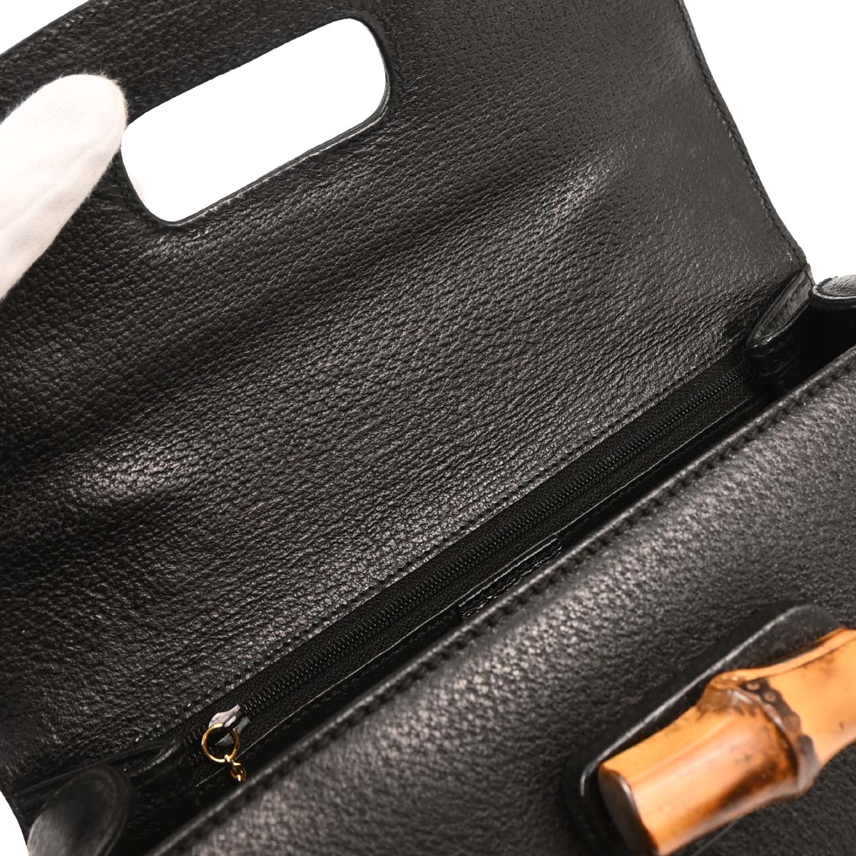 Gucci Black Pigskin Bamboo 2way Shoulder Handbag - Image 7