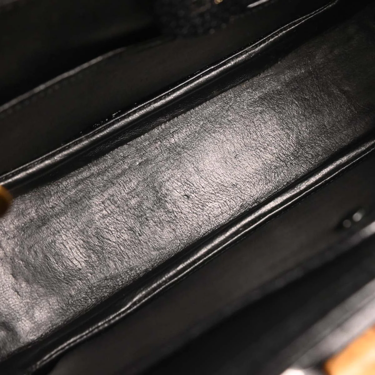 Gucci Black Pigskin Bamboo 2way Shoulder Handbag - Image 8