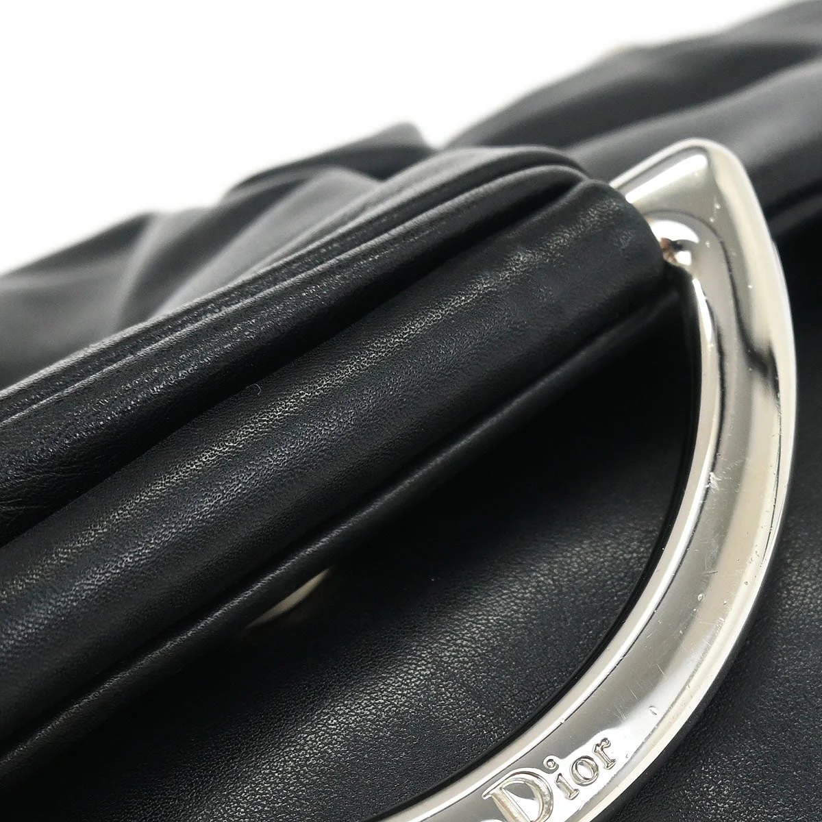 Christian Dior Black Lambskin Demi Lune Handbag - Image 4