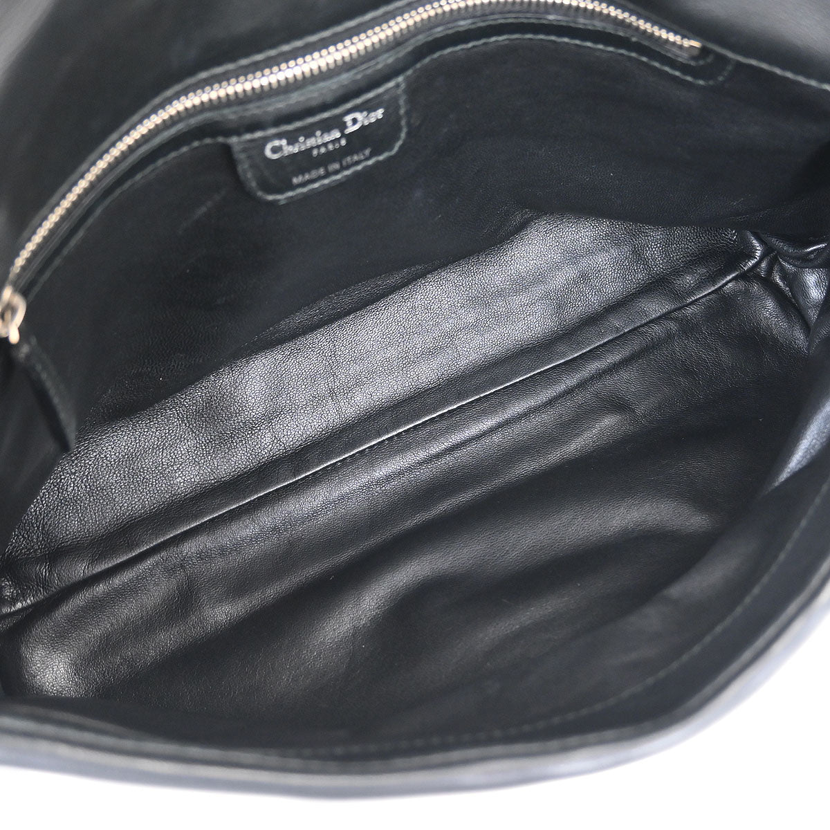 Christian Dior Black Lambskin Demi Lune Handbag - Image 7