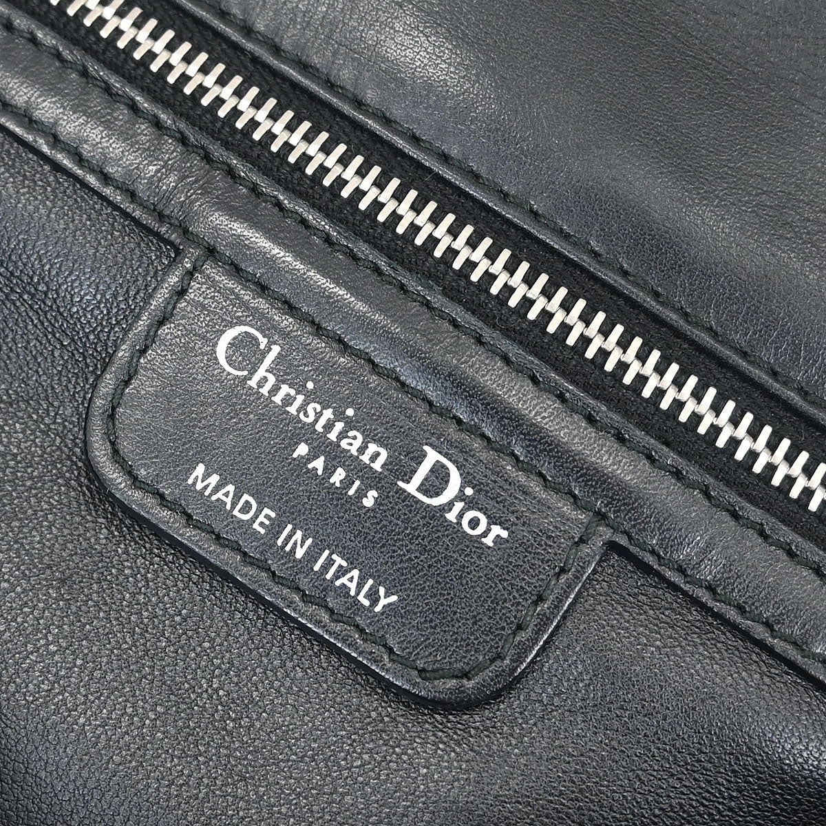 Christian Dior Black Lambskin Demi Lune Handbag - Image 9