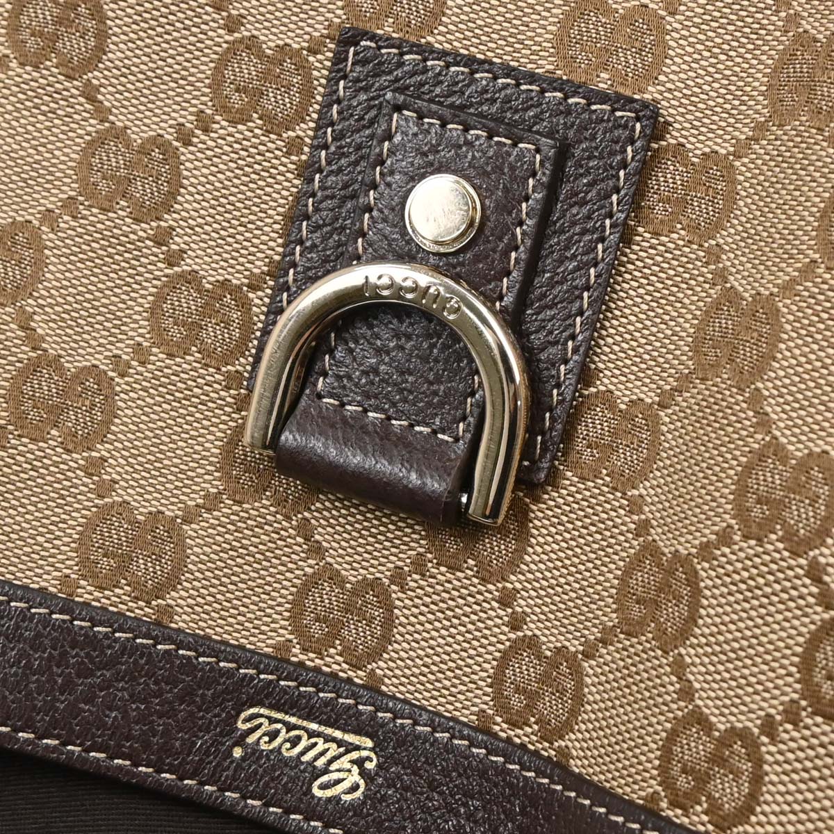 Gucci Beige Canvas GG Abbey D Ring Tote Handbag - Image 8