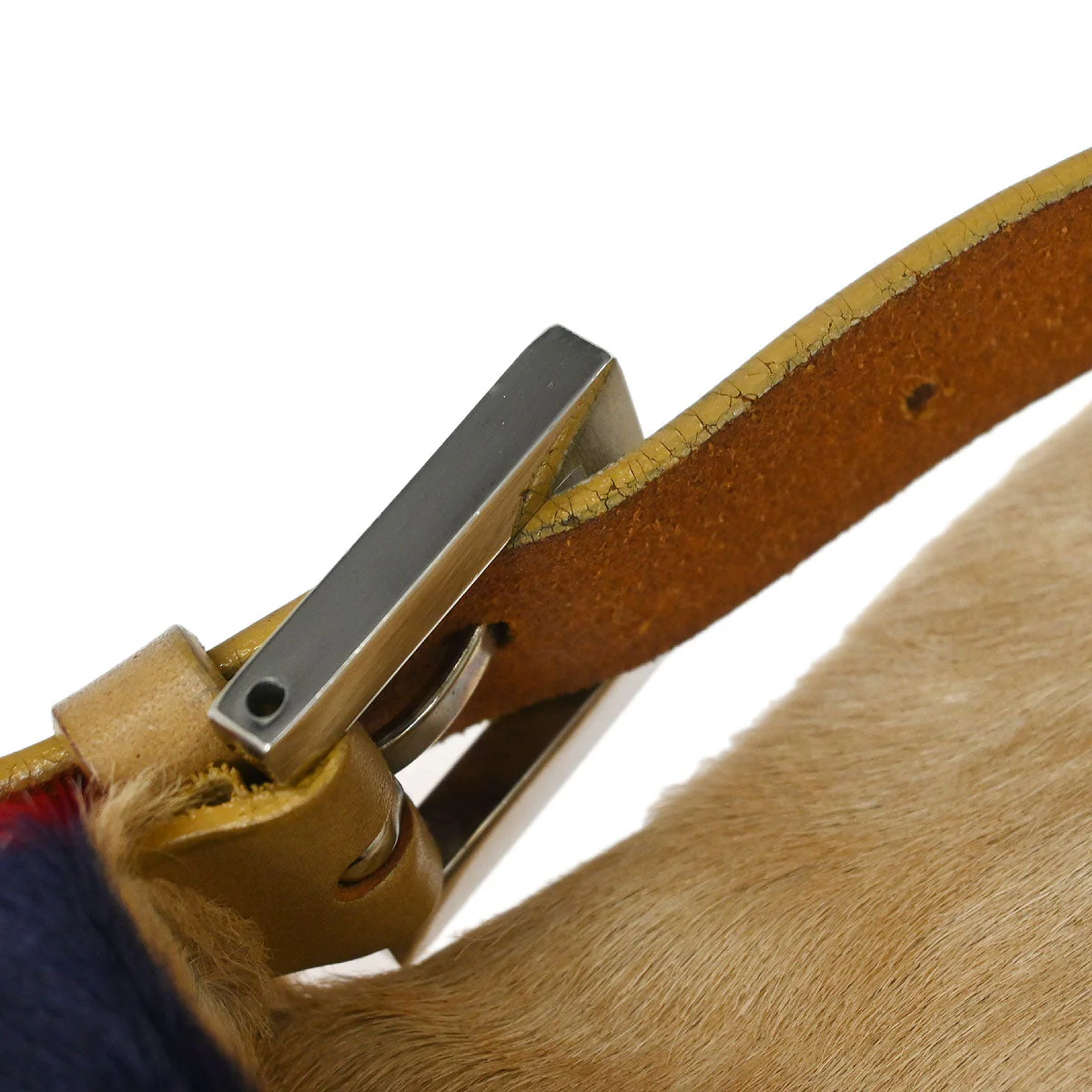 Fendi * Beige Pony Hair Baguette Handbag - Image 10
