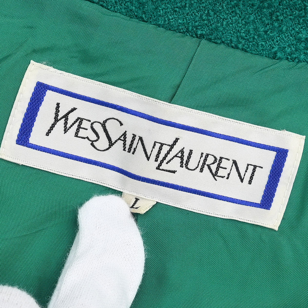 Yves Saint Laurent Single Breasted Jacket Green #L - Image 8