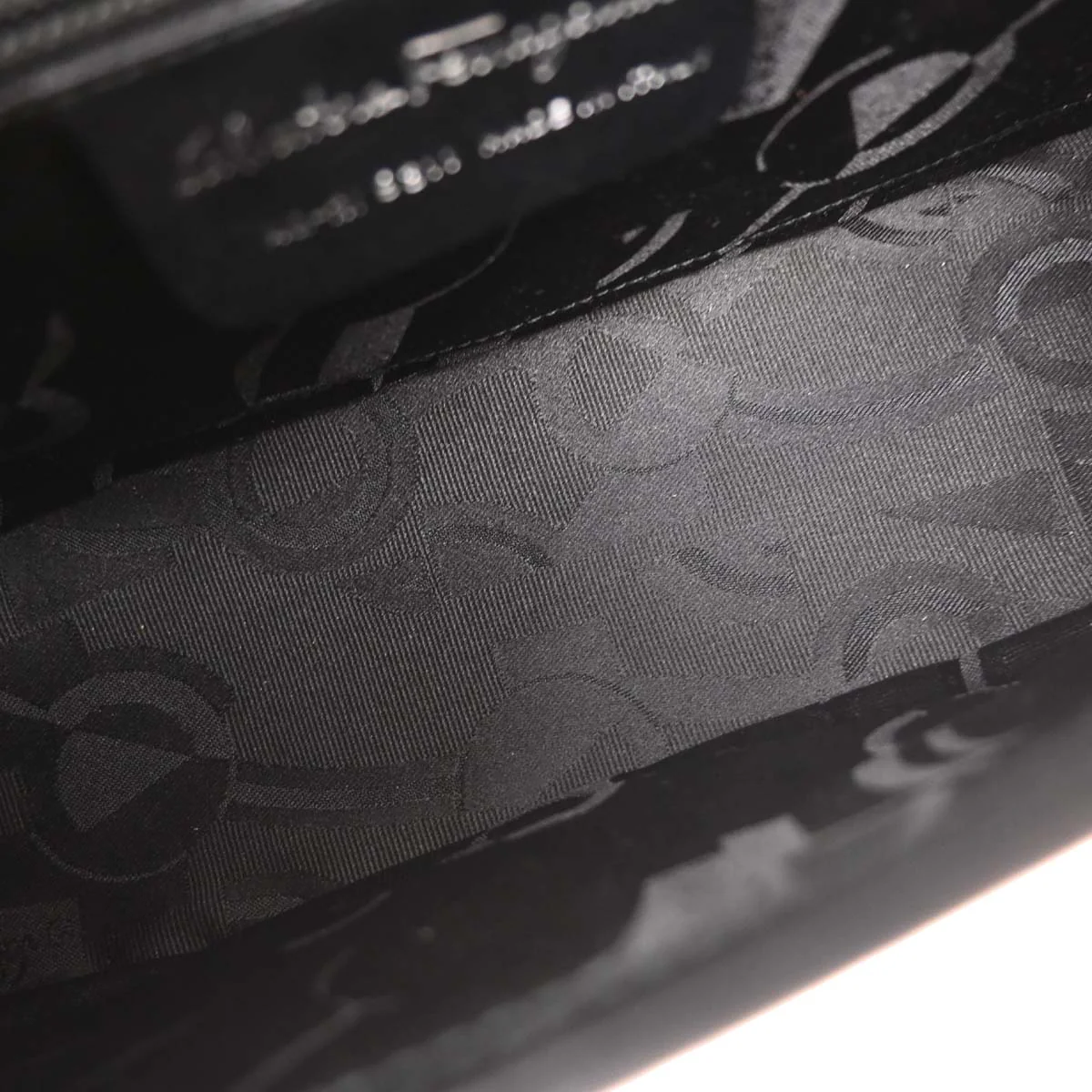 Salvatore Ferragamo Black Leather Handbag - Image 9