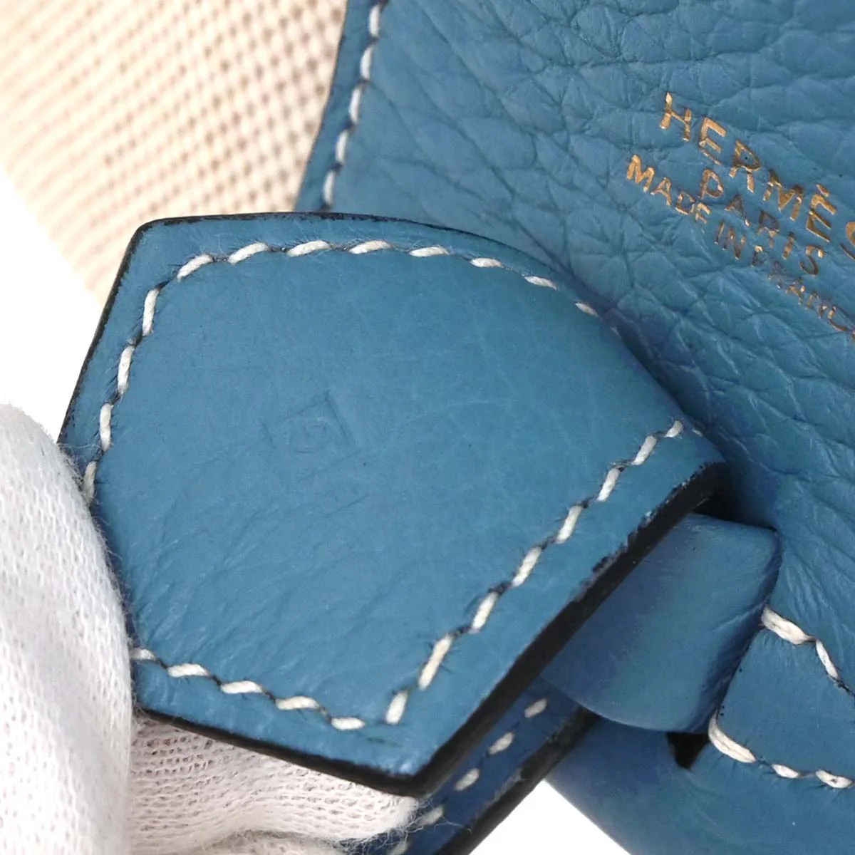 Hermes Blue Jean Toile H Taurillon Clemence Intercity Vanity Handbag - Image 10