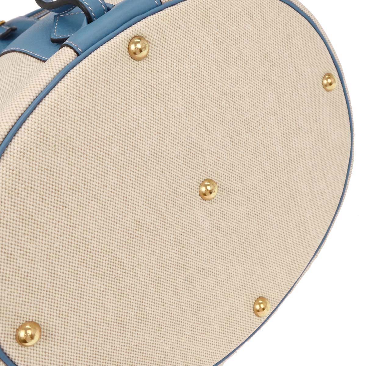 Hermes Blue Jean Toile H Taurillon Clemence Intercity Vanity Handbag - Image 5