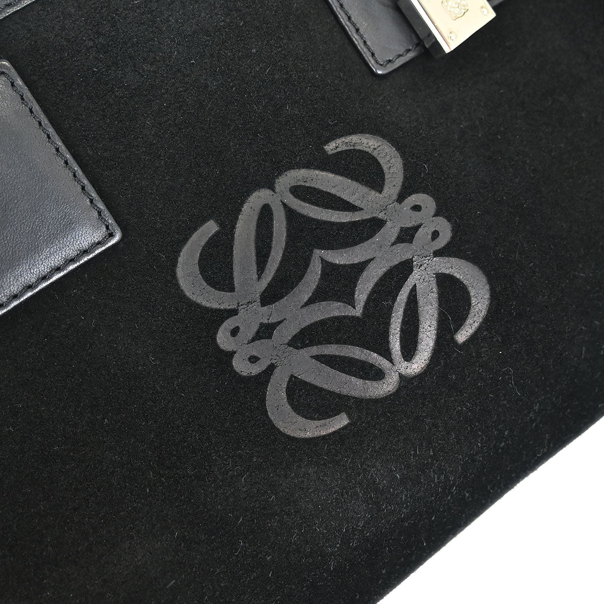 Loewe Black Suede Amazona 28 Handbag - Image 4