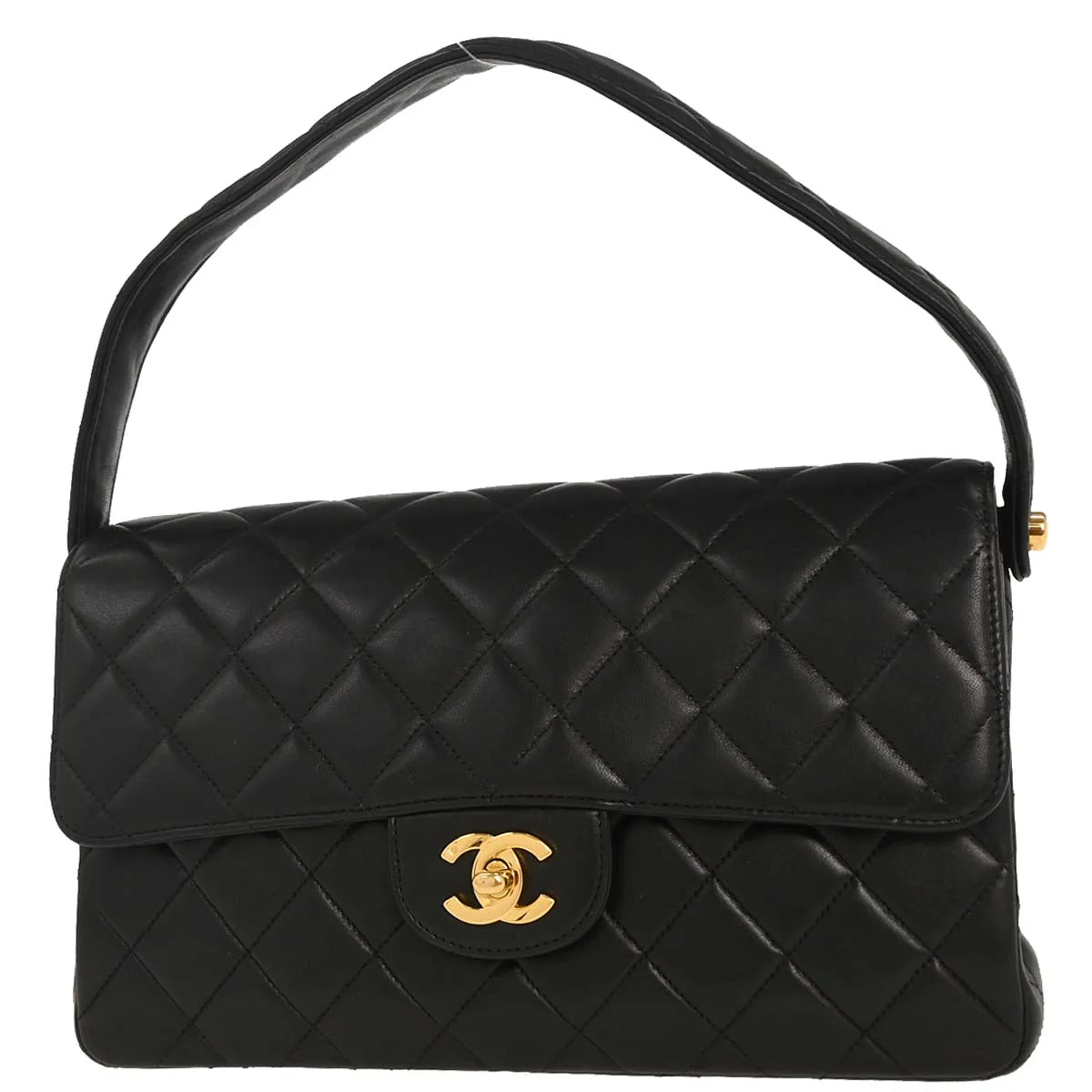Chanel 1994-1996 Black Lambskin Double Sided Handbag - Image 2