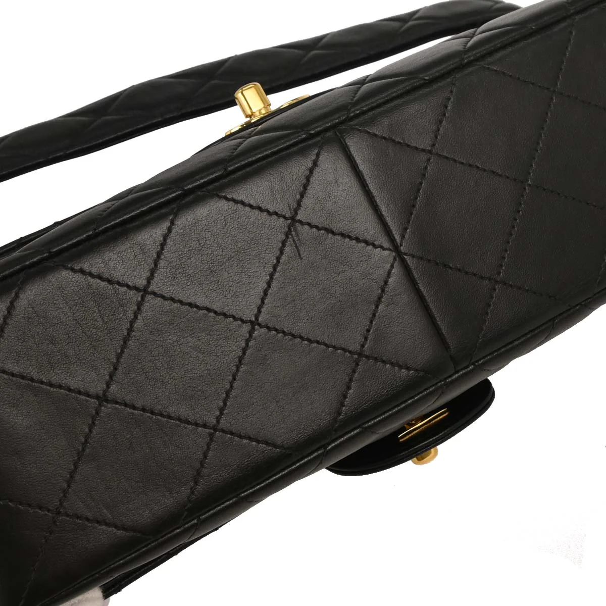 Chanel 1994-1996 Black Lambskin Double Sided Handbag - Image 4