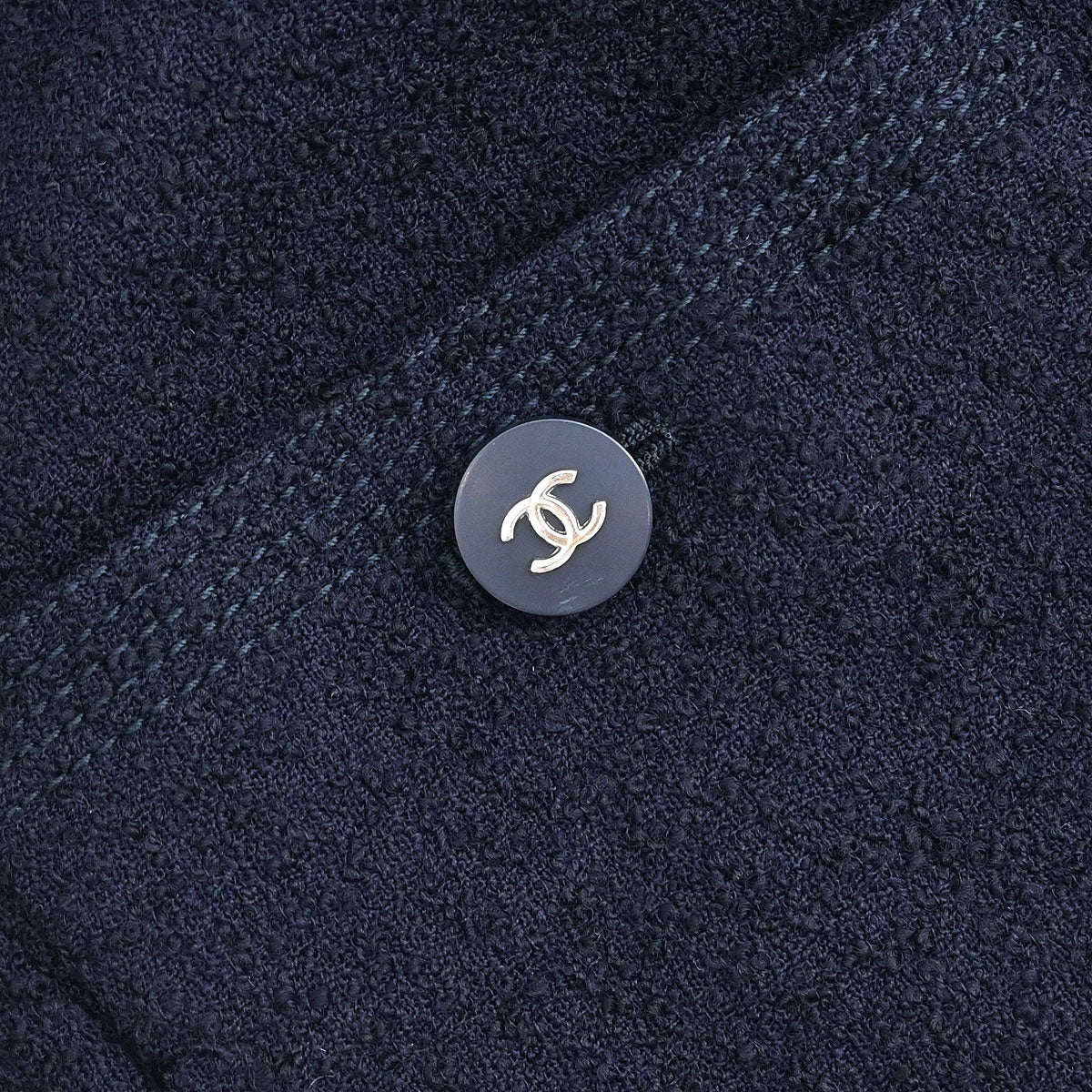 Chanel 1996 Collarless Jacket Navy #42 - Image 4