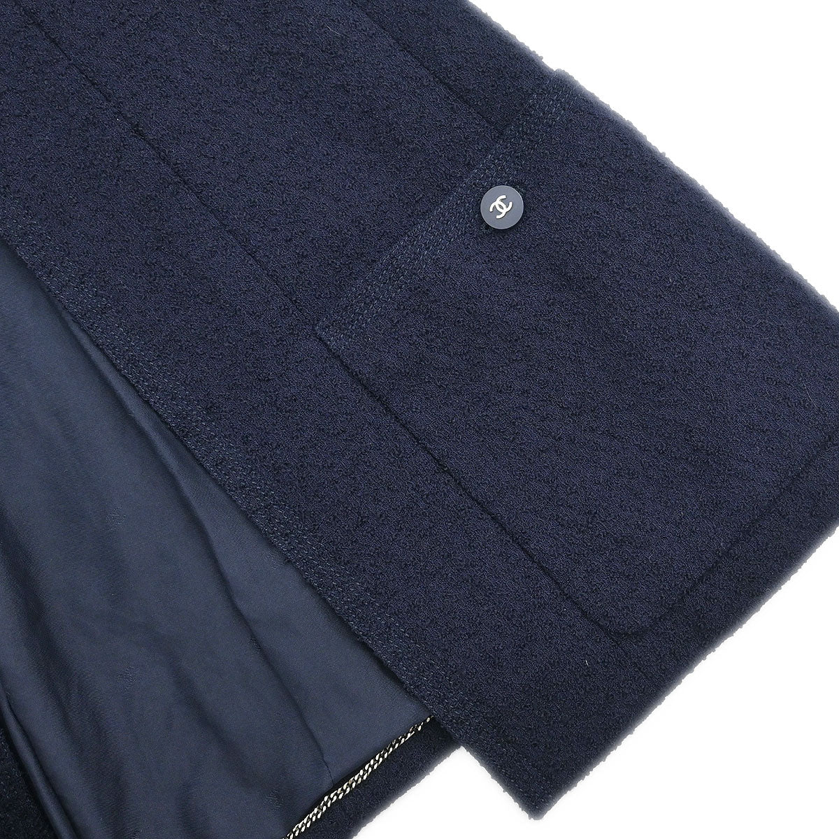 Chanel 1996 Collarless Jacket Navy #42 - Image 5