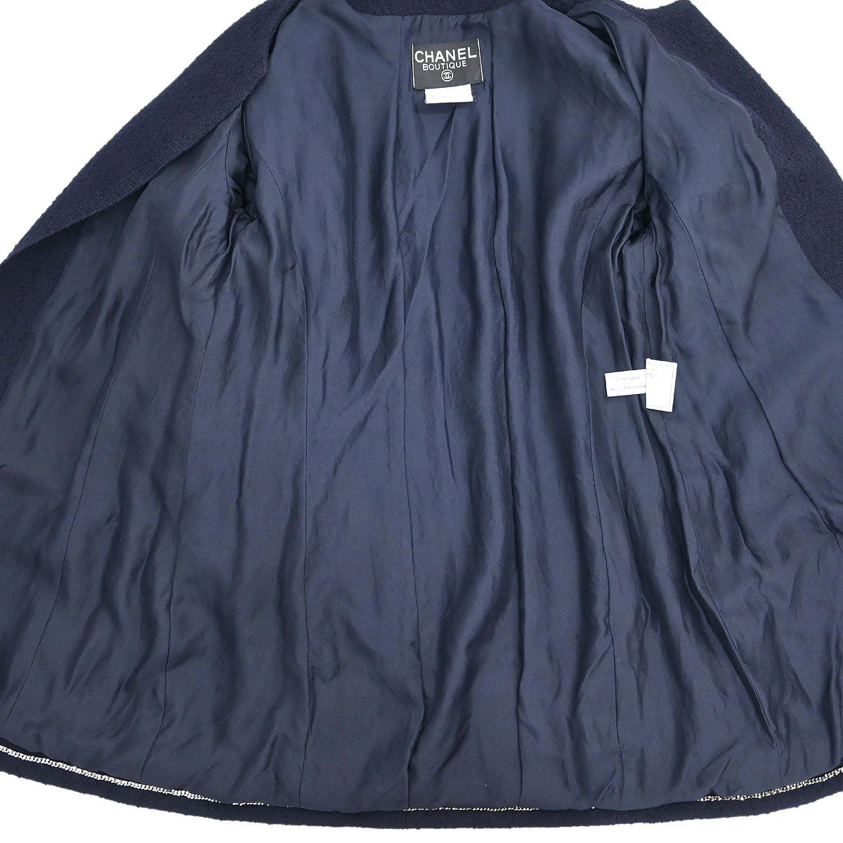 Chanel 1996 Collarless Jacket Navy #42 - Image 7