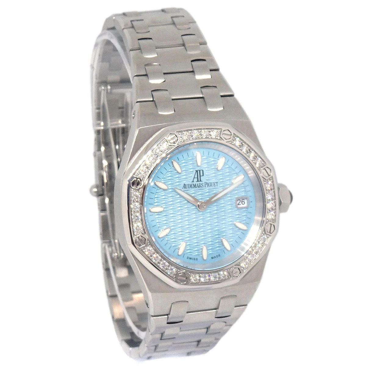 Audemars Piguet Royal Oak Ice Blue Ref.67601ST Quartz Watch SS Diamond 34mm - Image 2