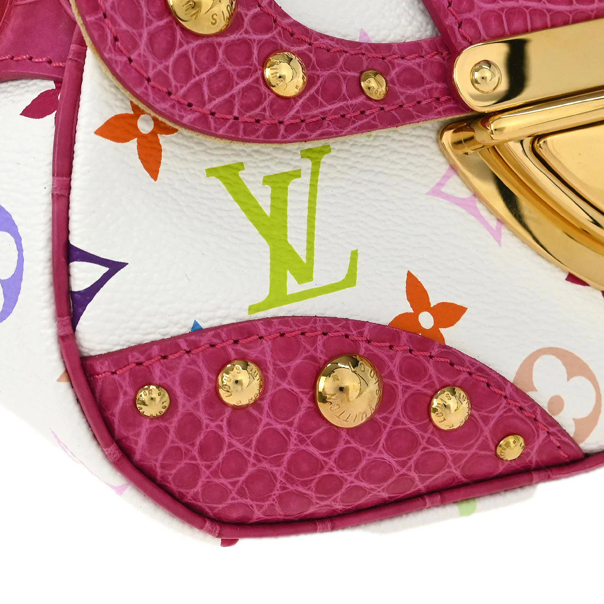 Louis Vuitton * Pink Multicolor Crocodile Marilyn M40450 - Image 3