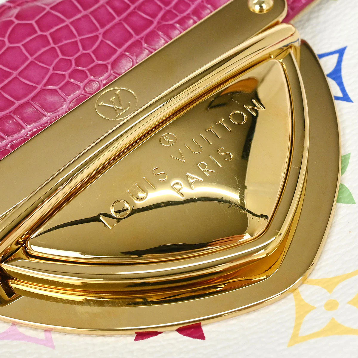 Louis Vuitton * Pink Multicolor Crocodile Marilyn M40450 - Image 4