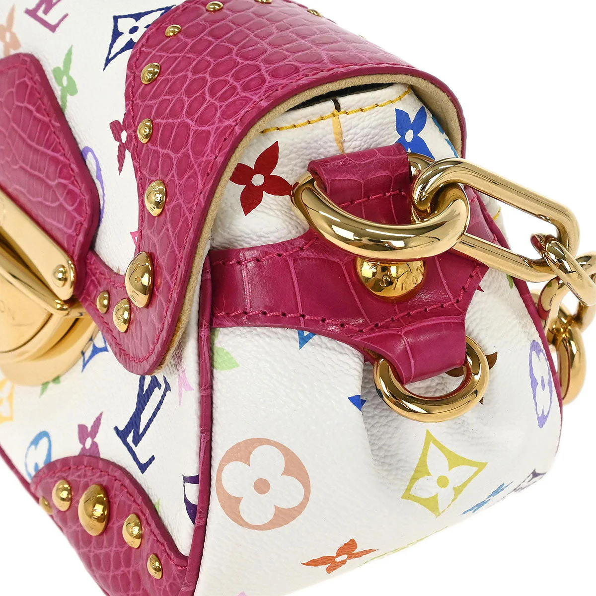 Louis Vuitton * Pink Multicolor Crocodile Marilyn M40450 - Image 6