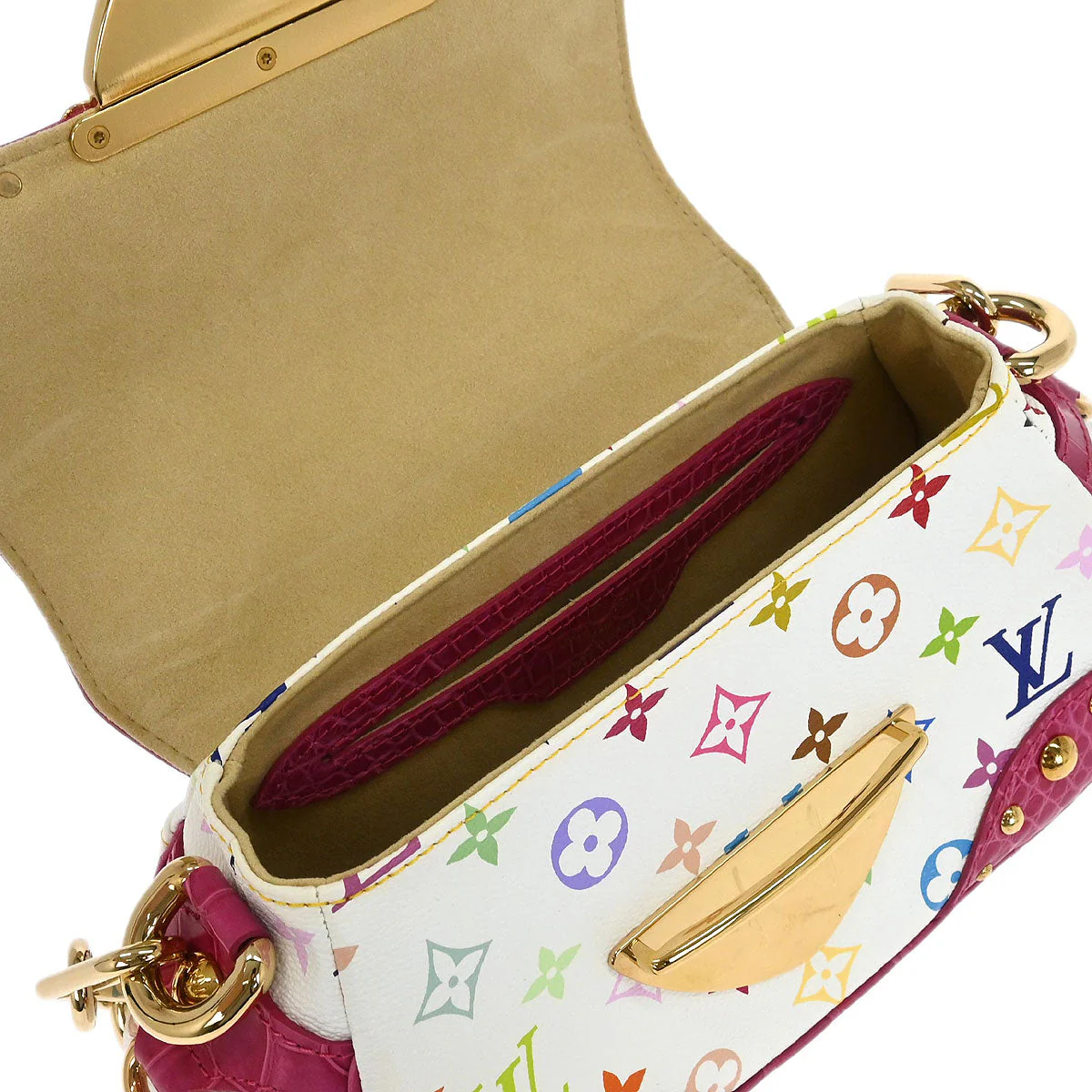 Louis Vuitton * Pink Multicolor Crocodile Marilyn M40450 - Image 7