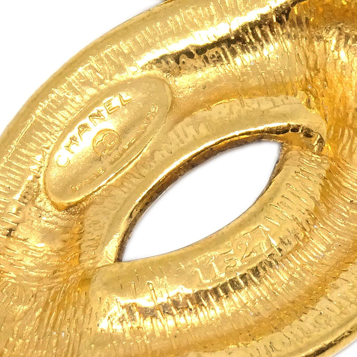 Chanel Quilted CC Brooch Pin Large Gold 1152 - Image 4