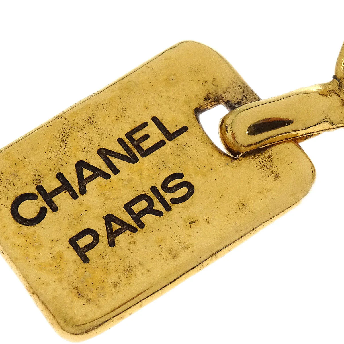 Chanel Dangle Clip-On Earrings Rectangle Rhombus Gold 2448 - Image 2