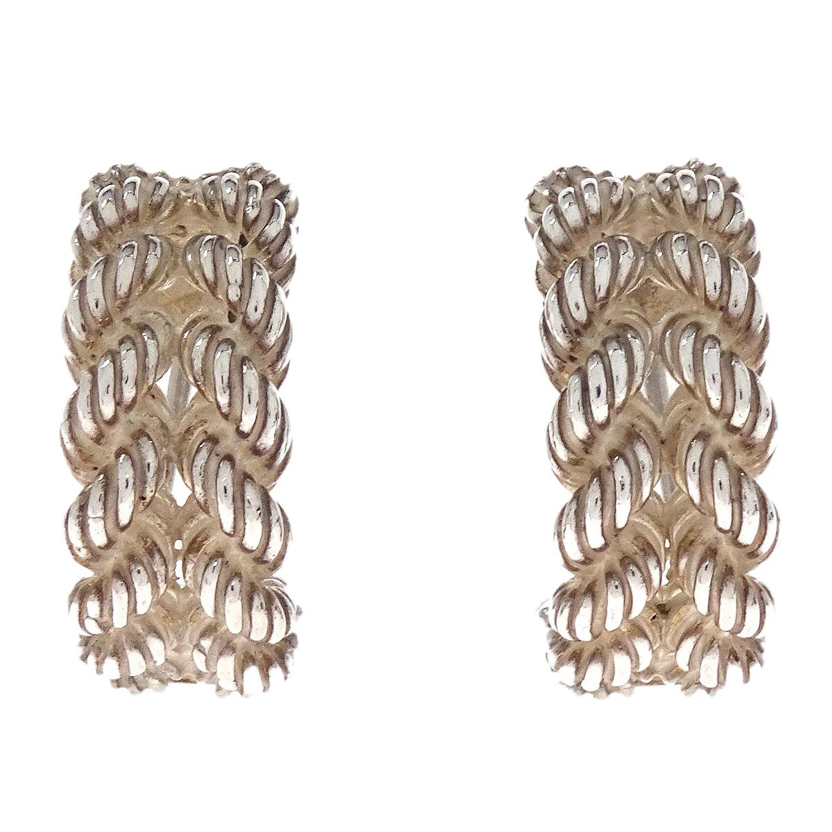Hermes Clip-On Earrings Hoop SV925 Silver