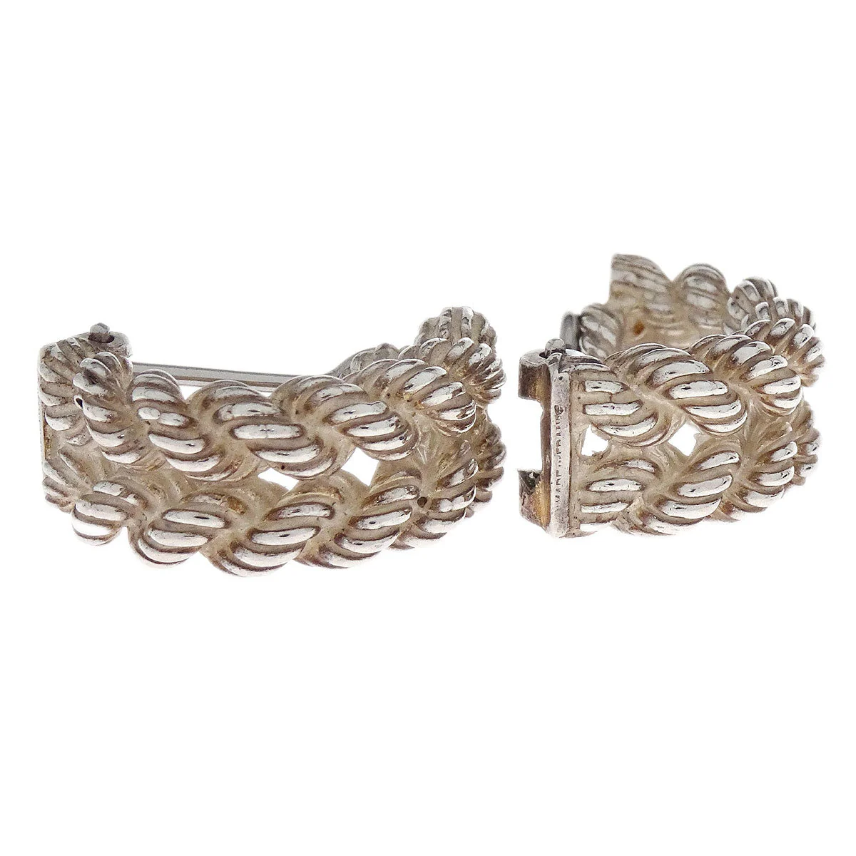 Hermes Clip-On Earrings Hoop SV925 Silver - Image 2
