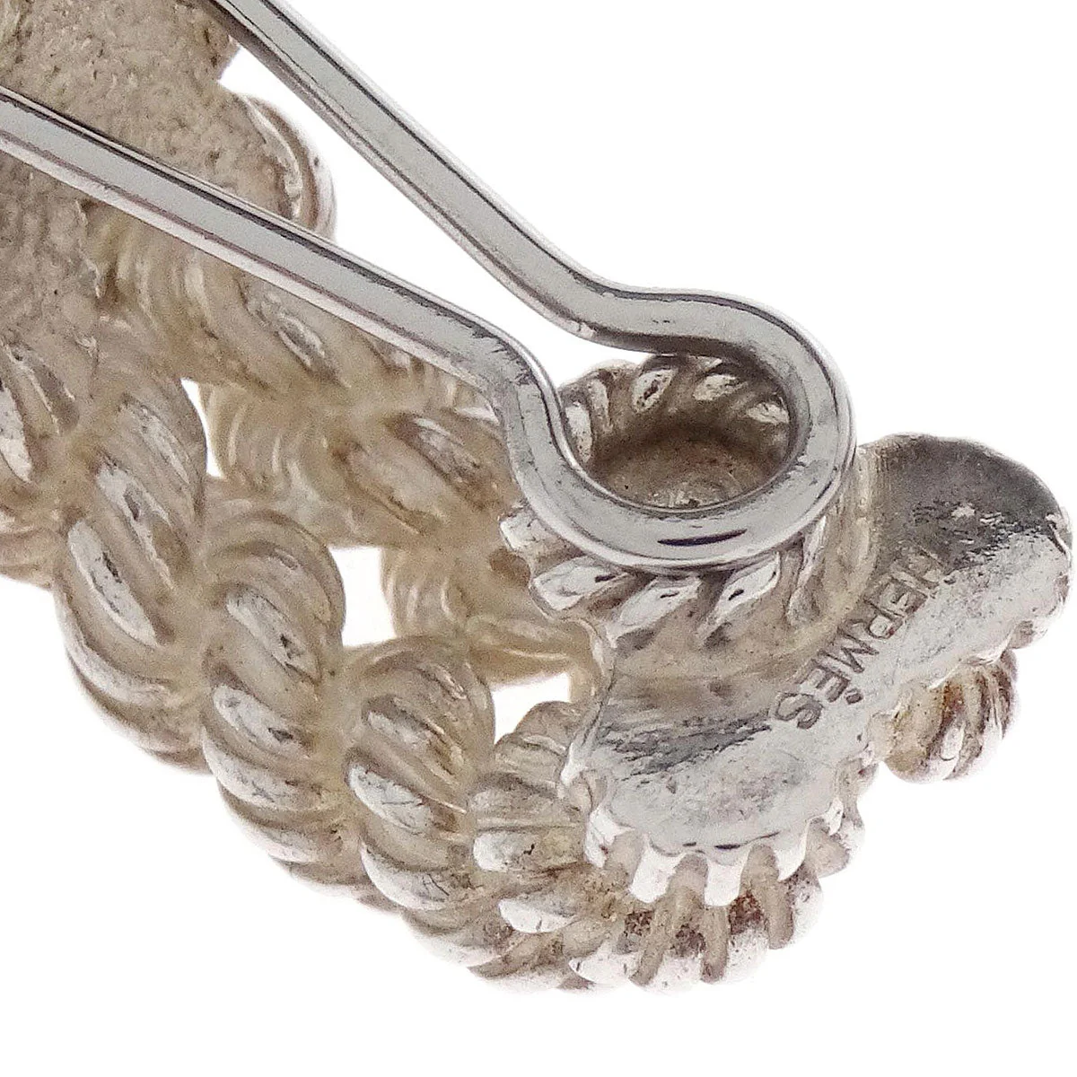 Hermes Clip-On Earrings Hoop SV925 Silver - Image 3