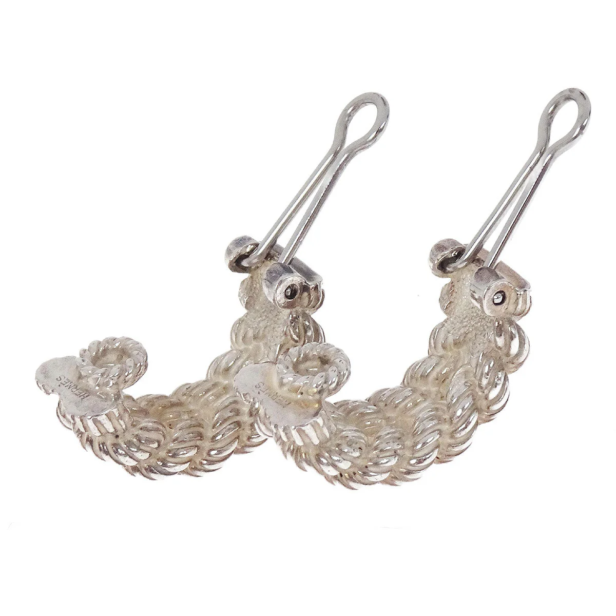 Hermes Clip-On Earrings Hoop SV925 Silver - Image 4