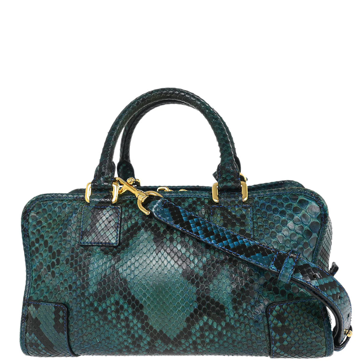 Loewe * Green Python Amazona 28 Handbag - Image 2