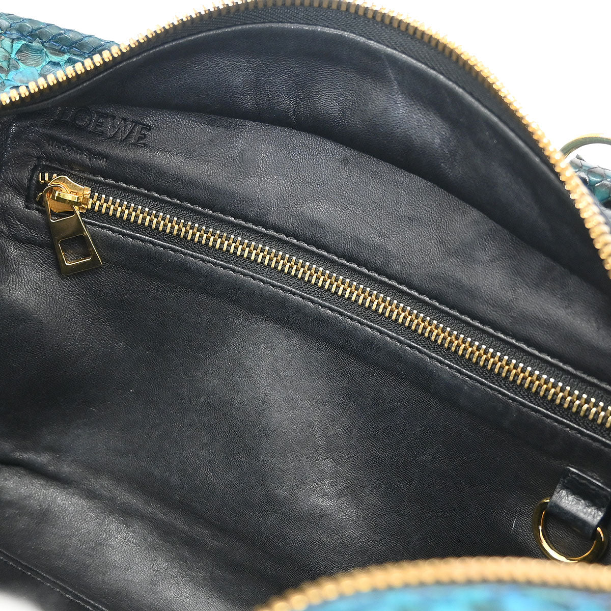 Loewe * Green Python Amazona 28 Handbag - Image 8